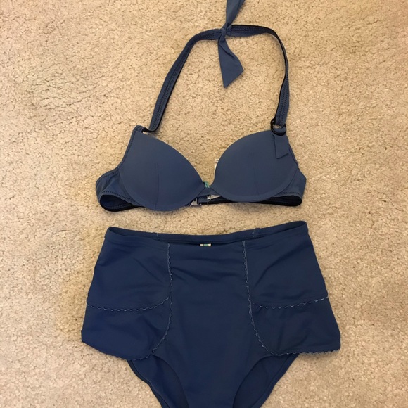 Princesse Tam Tam blue high-waist swim suit - Picture 3 of 10